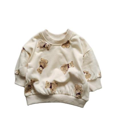 China Autumn factory children's sweatshirt terry small embroidery sweater French animal custom anti-shrink baby sweatshirt for sale