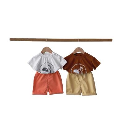 China Baby Boy Girl Anti-Shrink Newborn Clothing Sets Solid Patchwork Baby Cotton Boutique Baby Clothing Sets for sale