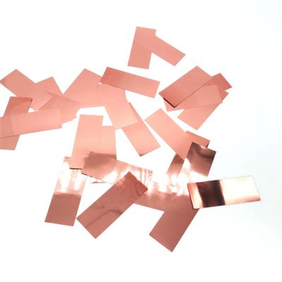 China PVC SR Gender Reveal Rose Gold Foil Rectangle Paper Confetti, Metallic Rectangle Paper Confetti PVC Wedding Decoration for sale