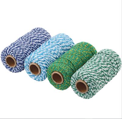 China SR 100m, 2mm Blue and White Gift Wrap Light Blue Frutti Twine Assorted Tutti Bakers Twist, Cotton Twisted Rope for sale