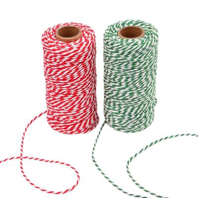 China SR 100m 2mm Red and White Baker's Twine Cotton Butcher's Twine Gift Wrapping Cooking Twine for sale