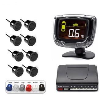 China Rainproof Car Reverse Parking Sensor Kit With 8 Sensors LCD Backlight Display for sale