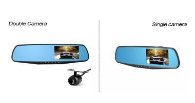 China Car Dvr 4.3 inch Dual Camera 1080P rearview mirror with a digital video recorder camera for sale