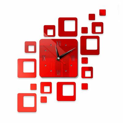 China Calendars Effect Mirror DIY Acrylic Creative Popular Wall Clock for sale