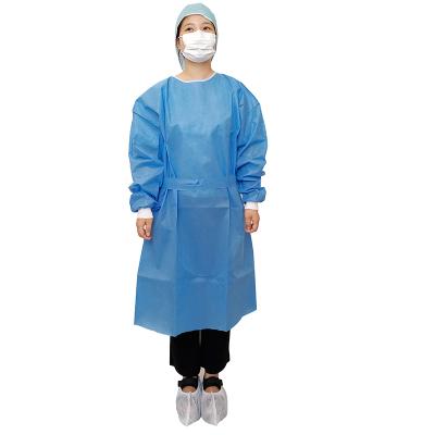 China Standard PP Sergical Gowns Medical Grade Level 2 SMS Surgical Disposable Isolation Gown Non Sterile Medical Gown for sale