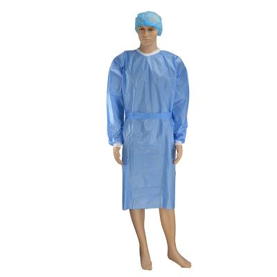 China Sugical PP Isolation Gowns 35gsm Aami Level 2 Hospital Surgical Blue CE Nonwoven Medical Disposable PPE Gowns for sale