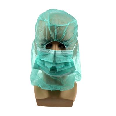 China Eco-friendly 15gsm Breathable Nonwoven Disposable Astrocap With 2 Layer Mask for sale