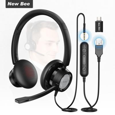 China 20-20KHz Computer Earphones Noise Cancel Phone Wired Microphone Call Center Headset For Business / Office for sale