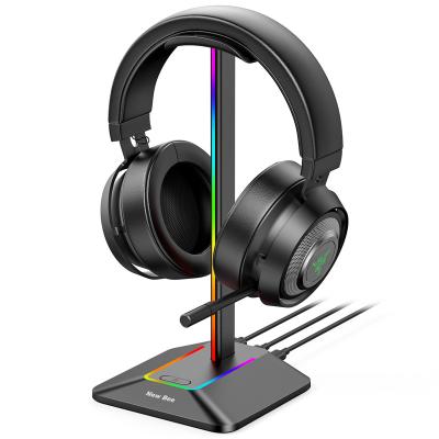 China Bee NB-Z8 RGB Gaming Headset Stand Earphone Holder Stand New For RGB Lamp Desktop PC Earphone Stand With Usb Charger for sale