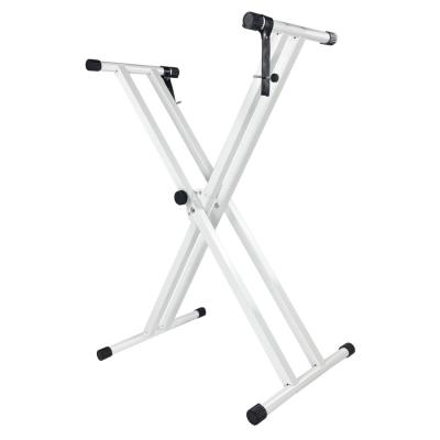 China Piano playing white double-barrel piano stand keyboard two-pipe stand electronic piano stand small size for disassembly double X-structure for sale