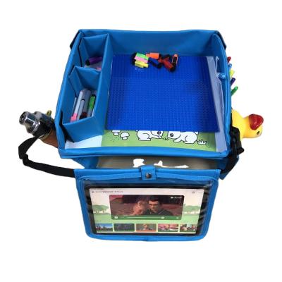 China Manufacturer Supply Car Seat Tray Premium Kids Travel Car Seat Tray With Side Mesh Pockets Large Capacity for sale