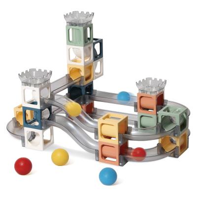 China DIY TOY Educational Toy Race Building Set Magnetic Building Blocks For Kids With Ball Track for sale