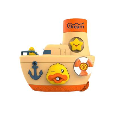 China Bath Toy New Baby Shower Water Splashing Shower Toy Duck Boat Buoyancy Float Boat for sale