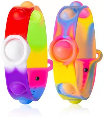 China Anti-stress variable round relief fidgety person toy colorful bubble color band silicon bracelet for kids for sale