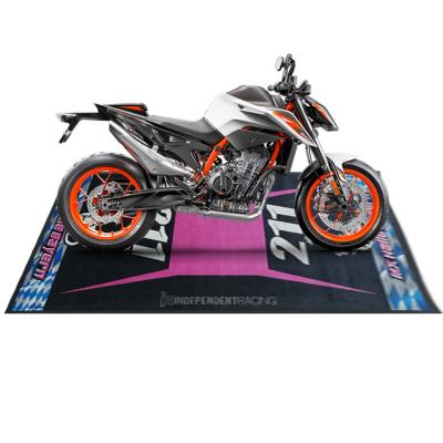 China Washable Oil Gas Resistance Customized Printed Rubber Garage Floor Motorcycle Mat for sale