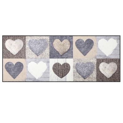 China Cottage Adhesive-Protective Heart Mat Washable Country House Dirt Rug for sale