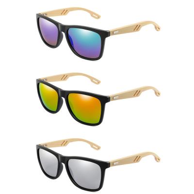 China Fashion sunglasses 2021 wooden sunglasses new fashion bamboo sunglasses oversized lenses film sunglasses colors for sale