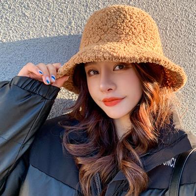 China Fashion wild student new lamb hair fisherman hat new lambskin heat solid color Korean Harajuku style warm hat for sale