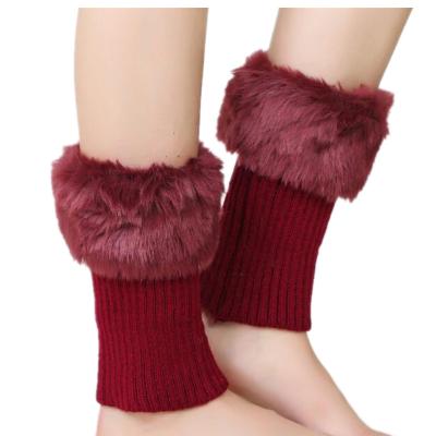 China Modal Women Faux Fur Boot Toppers Fluffy Leg Warmers Booties Cuffs for sale