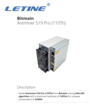 Chine Machine d'abattage de Hashrate de pro 110Th/S Bitcoin du mineur S19 de Bitmain Asic Antminer S19 haute PRO actions de la tache 110T Ant Miner à vendre