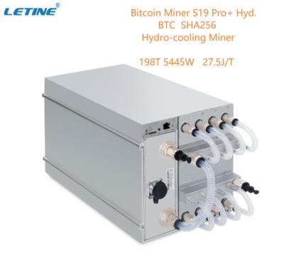 China Hydro Cooling BTC Asic Antminer Bitmain Antminer S19 Pro+ Hyd 198Th 27.5W/T for sale