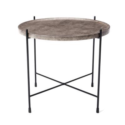 China New Design Fashion Custom Cement Gray Pattern Marble Tea Tables For Living Room for sale