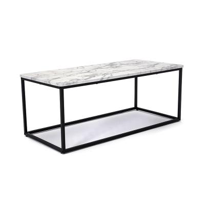 China Comercial Custom Made Luxury Modern Marble Room Computer Long Square Work Tea Coffee Table Set for sale