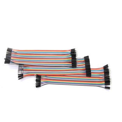 China Overhead Custom Female To Female Dupont Jumper Wire Rainbow Cable For Breadboard for sale