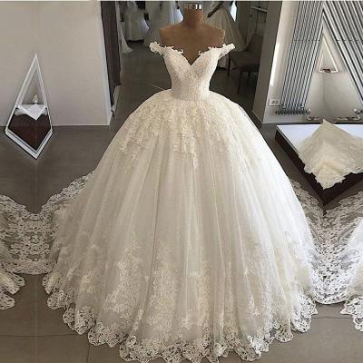 China FA172 Breathable Long Dress Luxury Wedding Ball Gown Wedding Dresses 2022 Custom Lace Up Back Vintage Bridal Gowns for sale