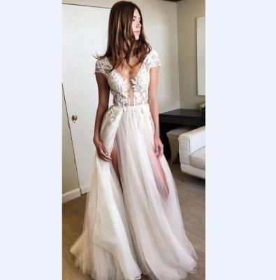 China LH01 Elegent Breathable Wedding Dress Ivory Bridal Gowns White Tulle Tiered Wedding Dress Plus Size for sale