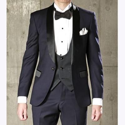 China LL049 Fashionable Breathable One Button Men Wedding Groom Groomsmen Blazer Shawl Lapel Tuxedos Prom/Dinner Suits Best for sale