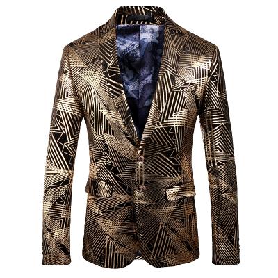 China Men's Casual Jackets J001 Fashion Jackets Gold Color Man Breathable Coat Standard Size Male Suit Jacket for sale