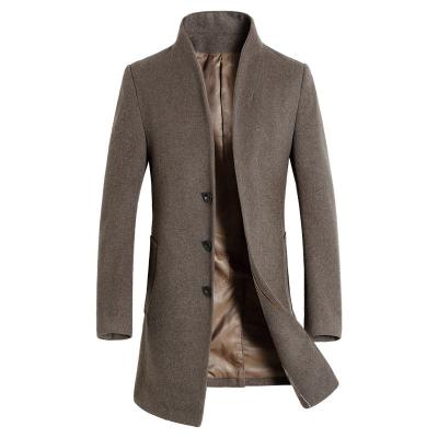 China New Korean Winter Men's Ditch MC22 Men's Coat Collar Wool Blend Design Anti-Shrink Coat Long Khaki Outwear Overcoat Manteau Homme for sale