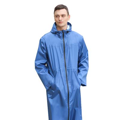 China Long PU Polyester Raincoats Bachelorette Rain Jacket Coat Raincoat Men's Waterproof Rainwear Long Raincoat for sale