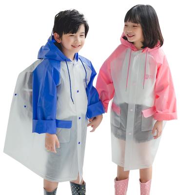 China Bachelor Raincoat Fashion Little Boys Girls Rain Coat With School Bag Cover Kids Jacket Kids Raincoat for sale