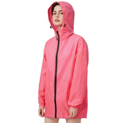 China Bachelorette Waterproof Clothing Pure Color Hooded Rain Waterproof Logo Custom Printing Jacket For Women for sale