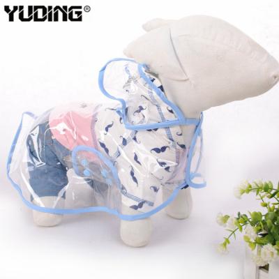 China Sustainable High Quality Dog Puppy Rain Clothes Transparent Non-Toxic Polyester Pet Raincoat for sale