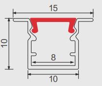 China 15*10mm Recessed LED Aluminium Profile Surface Mounted LED Aluminium Channel for sale