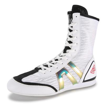 China Damping black and gold boxing shoes for sale