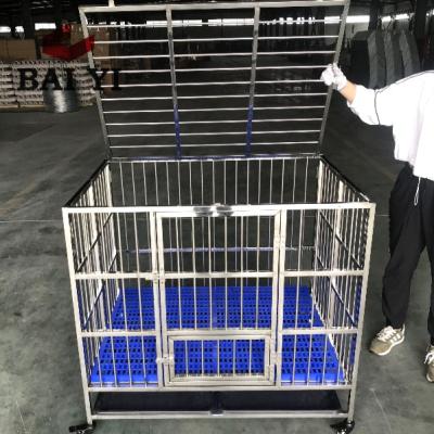 China Sustainable Stainless Steel Bar Dog Cage, Dog Crate, Pet Cage With Plastic Grate for sale