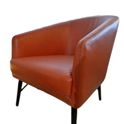 China Other Nordic Designer Hotel Reception Furniture Balcony Living Room Single Sofa Chair Leather Modern Single Leisure Sofa Chair for sale