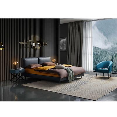 China Hotel Minimalist Wholesale Furniture Double Bed Nordic Fabric Classic Luxury Upholstered Bed for sale