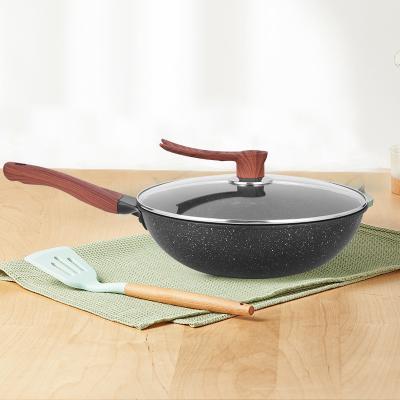 China Wholesale NO--Smoke Cooking Frying Pan Non Stick Wok Pan With Lid Cookware Sets Cooking Pot for sale