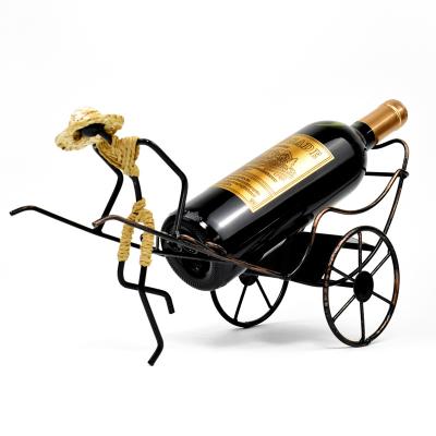 China China Supplier Fancy Gift Rickshaw Wine Frame Wine Rack Special Stocked Rack for sale