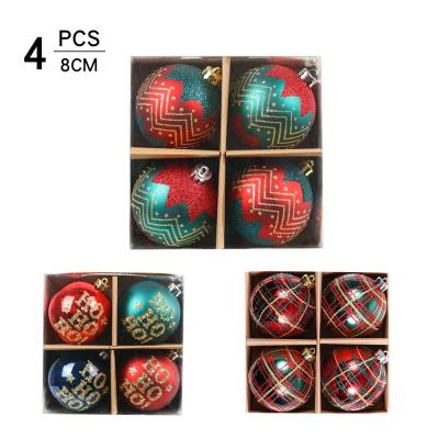 China Popular Christmas Gift Shatterproof Christmas Ball Ornaments 8cm Christmas Bauble Plastic Decorative Ball for sale