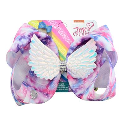 China 8 Inch Baby Girls Large Angel Wing Unicorn Ribbon JOJO Hair Bows With Clip 993 Decoration for sale