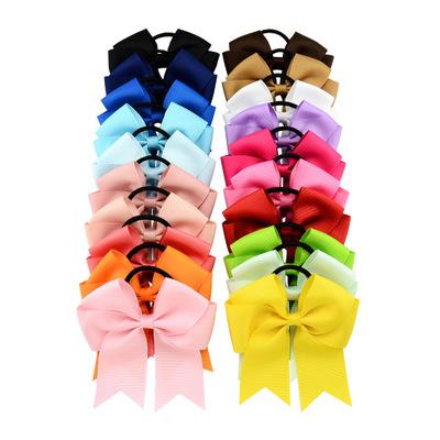 China Fashion Grosgrain Ribbon Hair Bow Cheer Leader Hair Bow Ponytail Holder Hair Ties 637 for sale