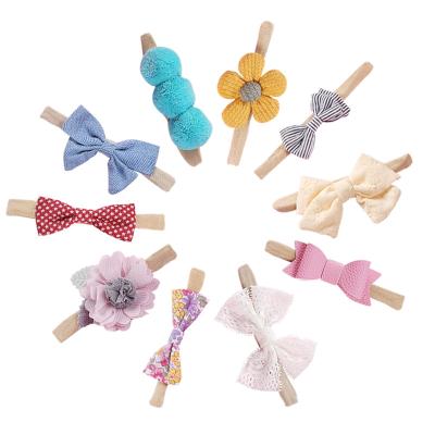 China Fashion High-elastic Nylon Hair Band Baby Headband Flowers Baby Hair Accessories Headband for sale