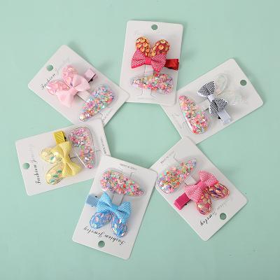 China Fashion Lovely Hair Bow Hair Accessories Colorful BB Clip Colorful Hair Clip For Kids for sale