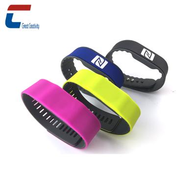 China Waterproof / Waterproof CXJ Customized Adjustable Waterproof RFID / NFC Silicone Wristbands for sale